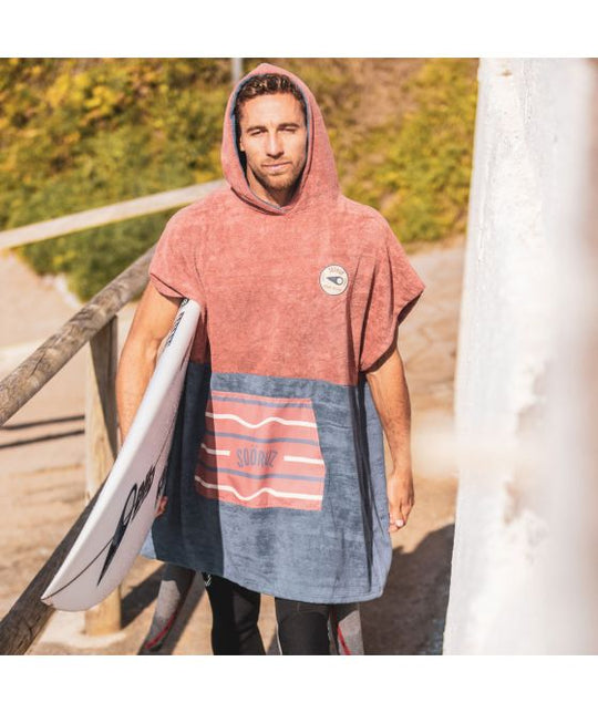 SOORUZ Poncho PUNCH Microfiber פונצ'ו שני גוונים עם כיס קנגרו