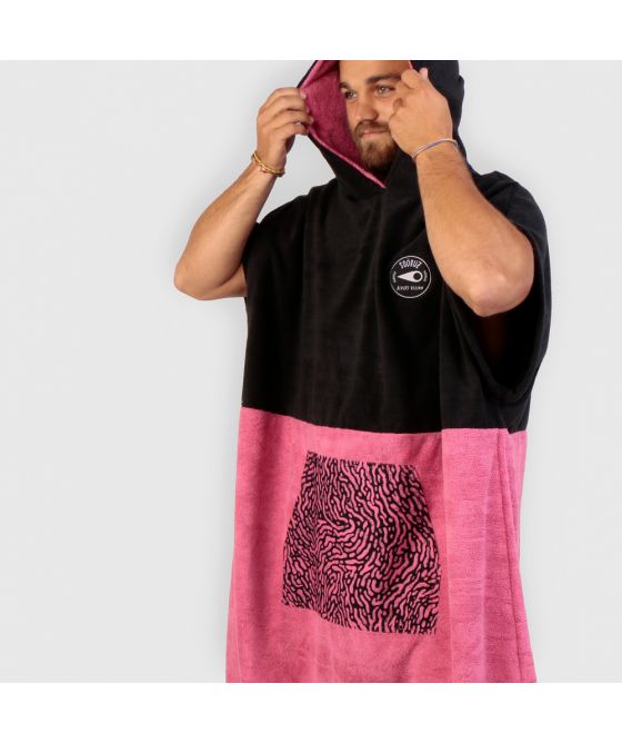 SOORUZ Poncho PUNCH Microfiber פונצ'ו שני גוונים עם כיס קנגרו