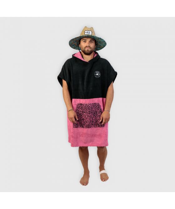SOORUZ Poncho PUNCH Microfiber פונצ'ו שני גוונים עם כיס קנגרו